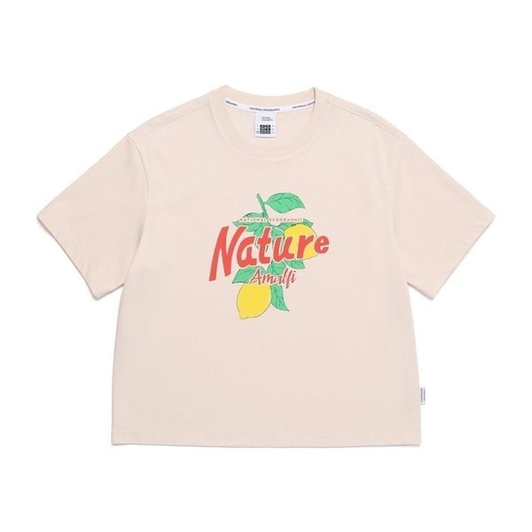 [부산점] N252WTS020 071 내셔널지오그래픽 여성용 W` 리젠아스킨 세미크롭 그래픽 반팔 티셔츠