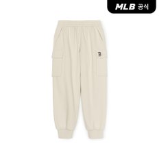 [엠엘비코리아공식] 베이직 스몰로고 카고 기모 조거팬츠 BOS (D.Cream)