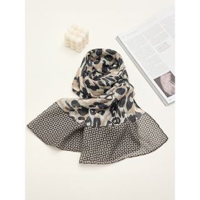 레오파드 배색 패턴 시스루 롱 스카프 M2609AC045C_P439177136