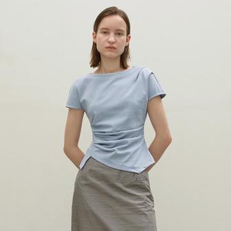 나인(Atelier Nain) LOND WAIST TUCK BLOUSE BL4225SG