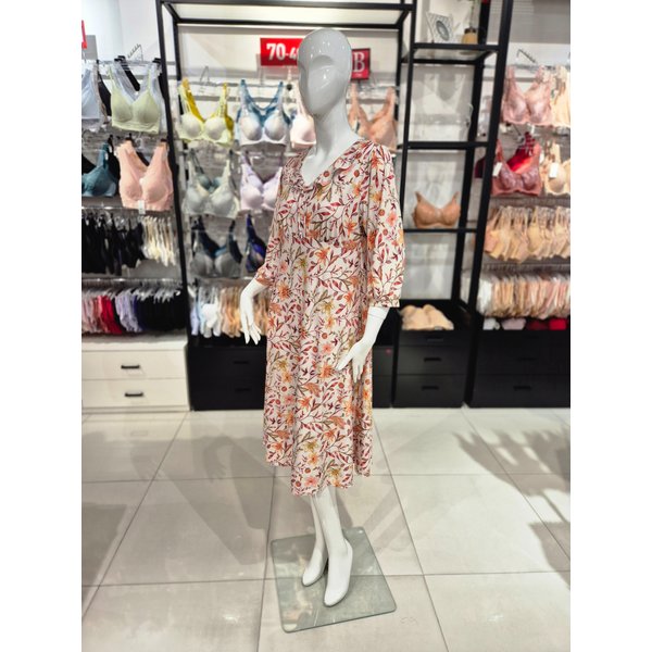 [시흥점] S 비너스) 폴리 기모 디지털 꽃나염 컵드레스 VGN7085-BE