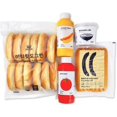  이케아 핫도그세트 빵 소시지 양파튀김 케찹 머스타드 5종 아이스박스 발송