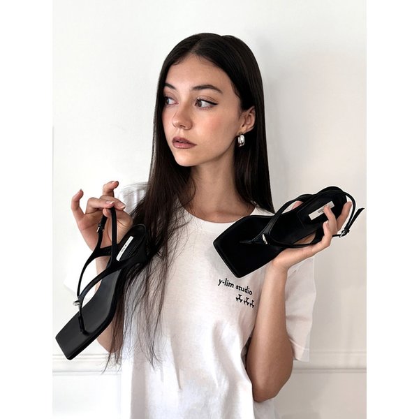 Half ring sandals(Black)