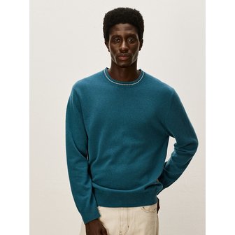 머레이 알란 Contrast round pullover_ Emerald green M43MPU006EE