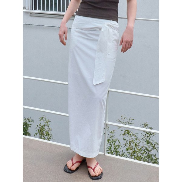 랩 맥시 스커트 아이보리 BE051