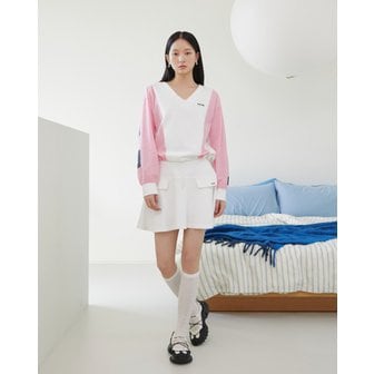 에고이스트 [시흥점] 여성 프린팅 포인트 V넥 밑단 스트링 티셔츠 (ES2CL862)