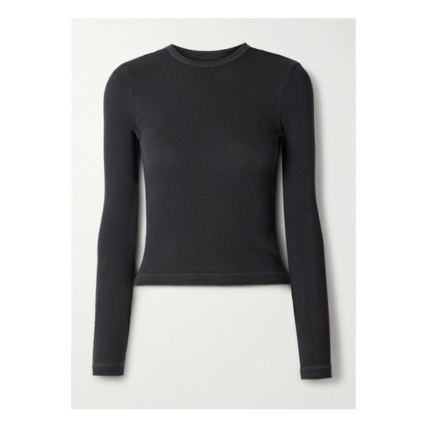 필라 와플 니트 코튼 티셔츠 차콜 1647597357490172