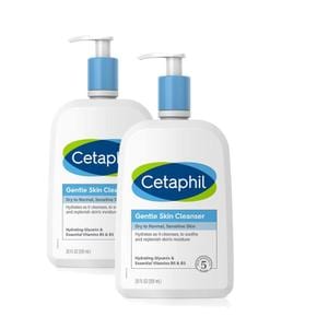 [해외직구] Cetaphil 세타필 젠틀 스킨 클렌저 페이스 워시 건성 중성 민감성 피부용 591ml 2팩