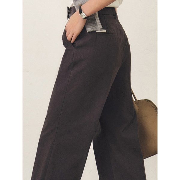 턴업 스트레이트 팬츠_CHARCOAL