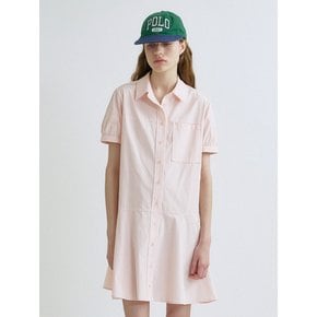 S Flare Half Shirt Dress_Pink