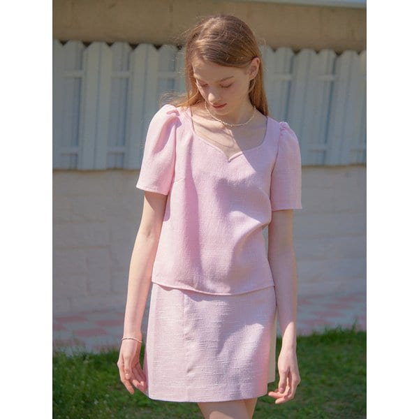 [리퍼브]HEART TWEED MINI SKIRT_PINK