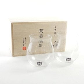 [송덕유리]일본 명품 유리 공예 우스하리 부르고뉴 와인잔 맥주잔 물잔 유리잔 2P 세트