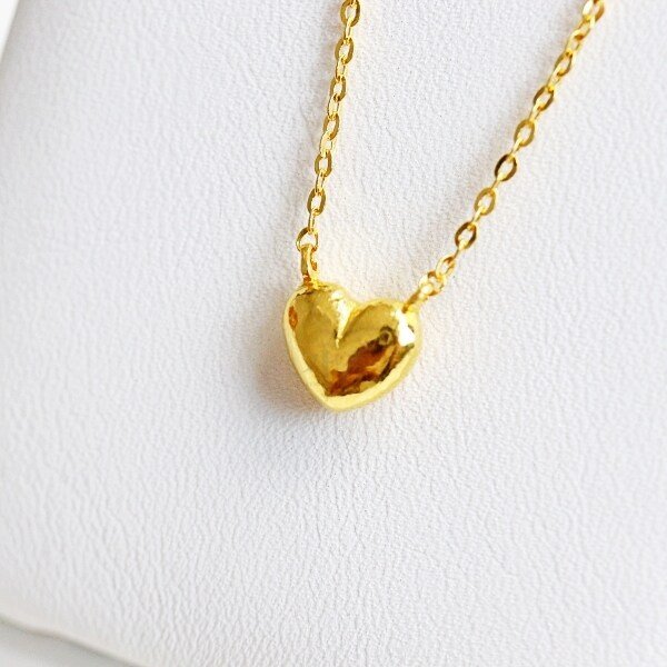 [가앤] 24k순금 통통 하트 유광 목걸이3.75g
