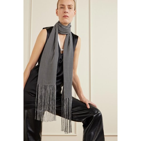 샤론 워초브 오텔리아 프린트 실크 스카프 블랙 46376663162980666