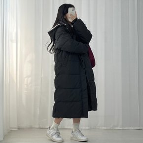 따뜻 빵빵 오버핏 후드 롱 패딩 점퍼 2컬러 후드 배색_P378084630