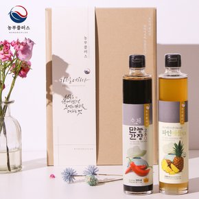 고추만능간장 파인애플식초 300ml 2병 선물세트  농부플러스