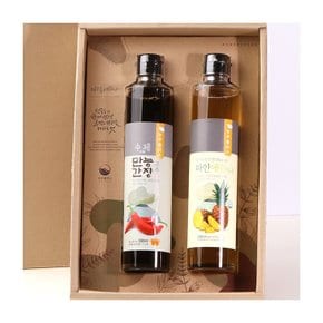 고추만능간장 파인애플식초 300ml 2병 선물세트  농부플러스