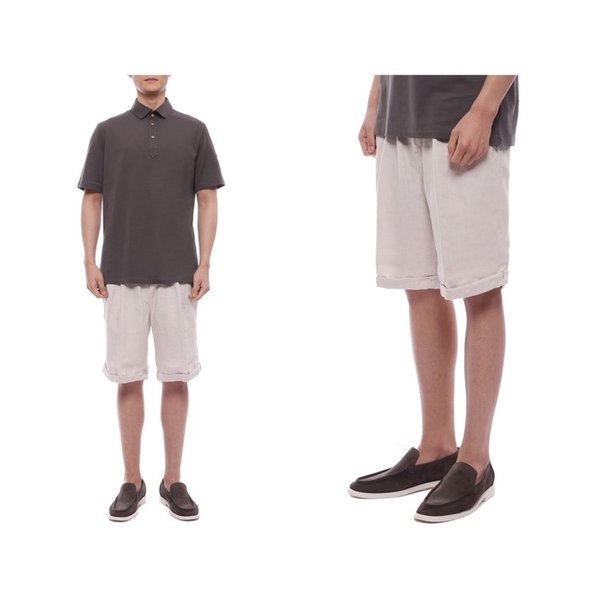25SS 남성 린넨 롤업 버뮤다 쇼츠 팬츠 (M243DU0020 C6008 25S)