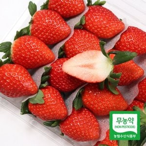 농부들의수확 [무농약인증]복숭아향 금실 딸기 1kg(특/30구)