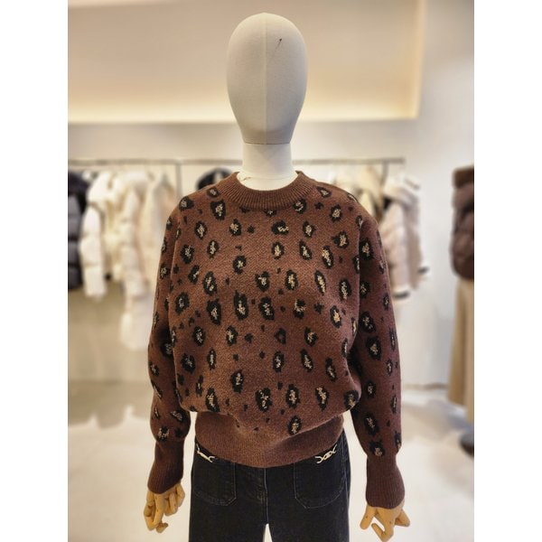 [여주점] [JJ 지고트]여성  패턴 라운드 풀오버니트 GRCR1PO701