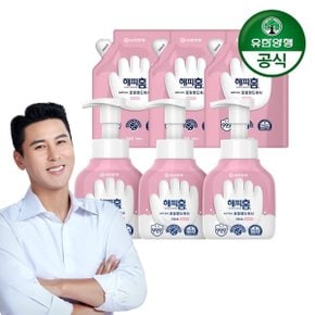 해피홈 SAFE365 핸드워시 핑크 용기 350ml 3개 + 핑크 리필 200ml 3개