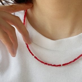 [유사랑,설인아,카이 착용]PRN272 red square necklace