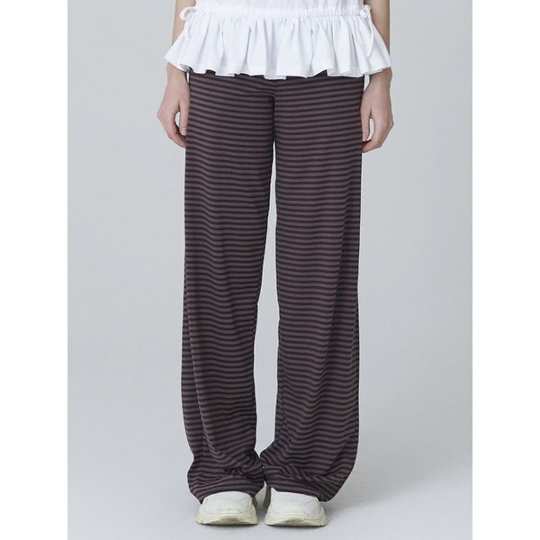 ABELLE STRIPE WIDE SWEATPANTS - PURPLE