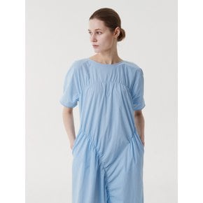 SHIRRING LONG DRESS (SKYBLUE)