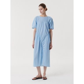 SHIRRING LONG DRESS (SKYBLUE)