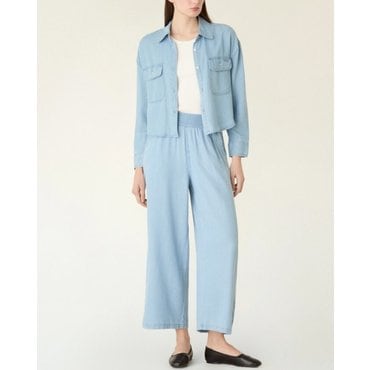 DKNY 라운드 헴 블라우스 (DW2F1NBL173I)