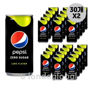 펩시 제로슈거 라임 미니 캔 음료수 210ml 30개 X 2