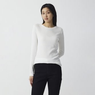 JAJU 여 피마 코튼 슬림핏 긴팔 티셔츠(WHITE / YELLOW / GREY / BLACK)