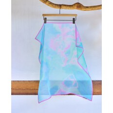 Pink cloud square silk scarf