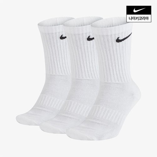 나이키 남녀공용 나이키 에브리데이 쿠션 크루 삭스 (3켤레) NIKE SX7664-100