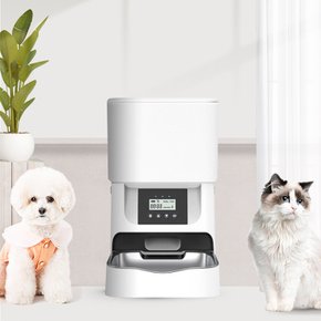 펫 강아지 고양이 스마트 자동급식기 AT-310 화이트 스케쥴 음성녹음 분리세척 ok