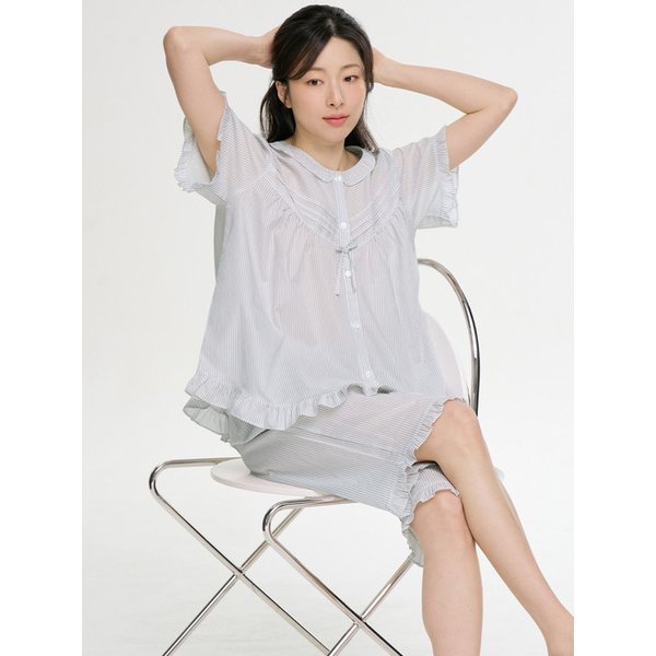 그레이ST 반팔 순면 여성 빅사이즈 잠옷 세트