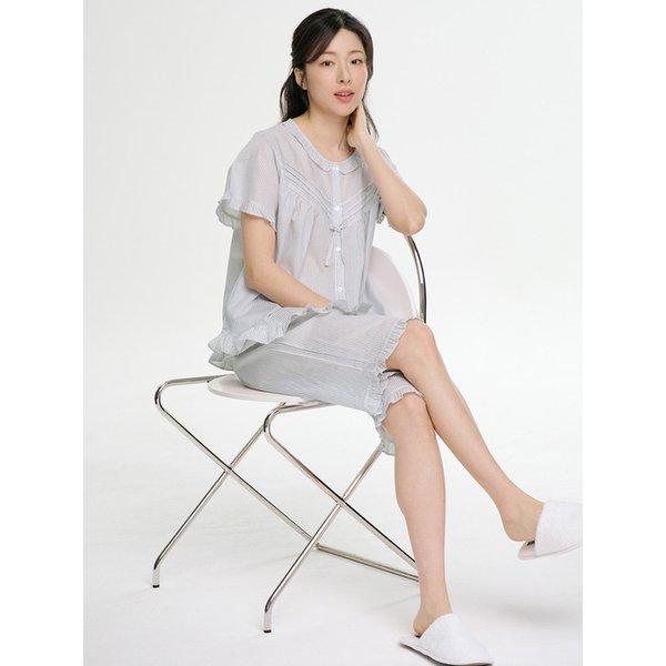 그레이ST 반팔 순면 여성 빅사이즈 잠옷 세트