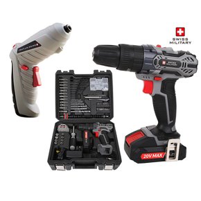 리튬이온 20V MAX 무선 해머드릴+4.8V 전동드릴 세트