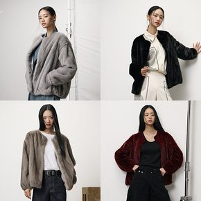 30만원 가격인하!! 유로컬렉션 휘메일 풀스킨 밍크 라운드넥 자켓(25년 신상)