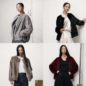  30만원 가격인하!! 유로컬렉션 휘메일 풀스킨 밍크 라운드넥 자켓(25년 신상)