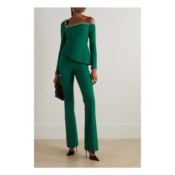 사피야 알렉사 스트레치 크레이프 플레어 팬츠 포레스트 그린 1647597288555777