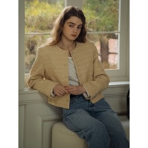 Single breasted nana tweed jacket_Yellow