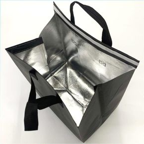 보온보냉 부직포 보냉백 중 가방 블랙 쇼핑백