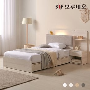 [착불] 리오Po LED 3서랍 수납 호텔침대 프레임 협탁1 SS