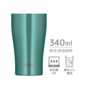 써모스 진공 단열 텀블러 340ml 민트 식세기 대응 마법 병 구조 보온 보냉 JDY-340C MNT