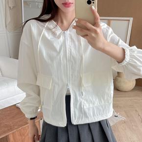 여자 대학생간절기 후드집업 투웨이 스토퍼 윈드 점퍼