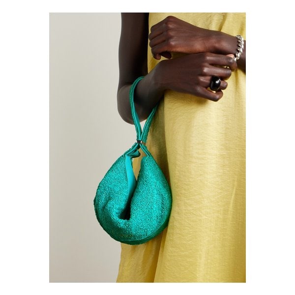 스타우드 데미 비즈 가죽 토트 틸 블루 46376663162889559