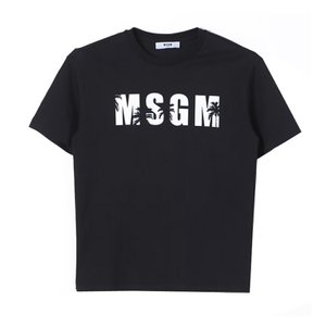 MSGM 24SS 키즈 로고 프린팅 티셔츠 블랙 S4MSJBTH205 110