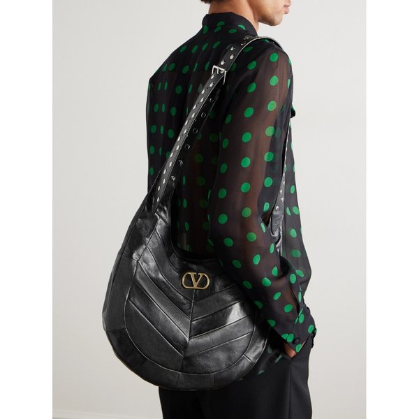 스터드 가죽 메신저백 46376663162925523