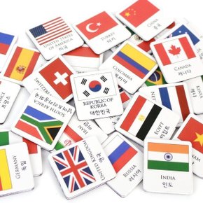 자석 세계지도 만국기 (30개국)/우리나라/한국/벽보